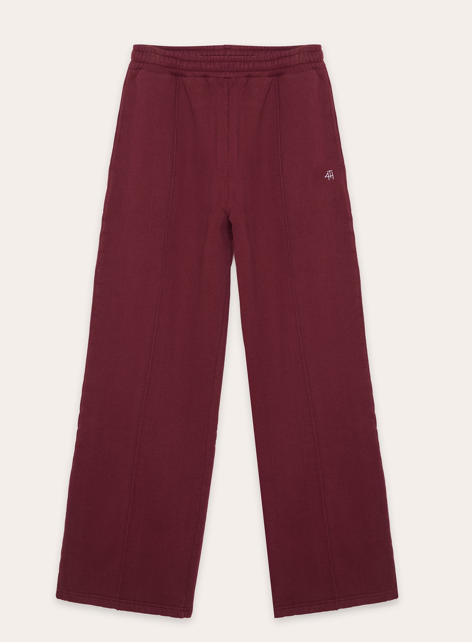 Burgundy 4th Wide Leg Branded Joggers